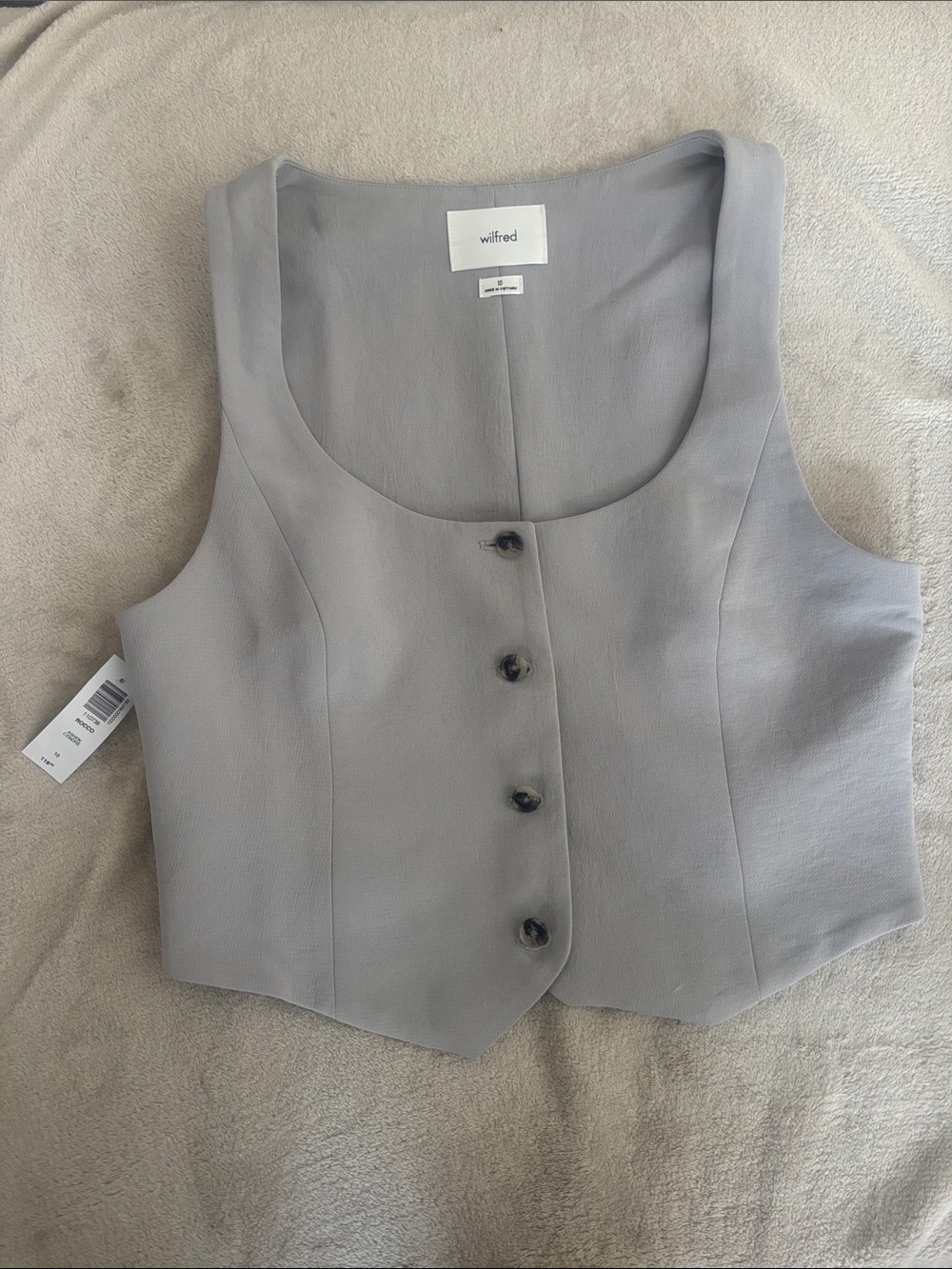 Aritzia Wilfred Rocco Vest - Size 10, Ashen